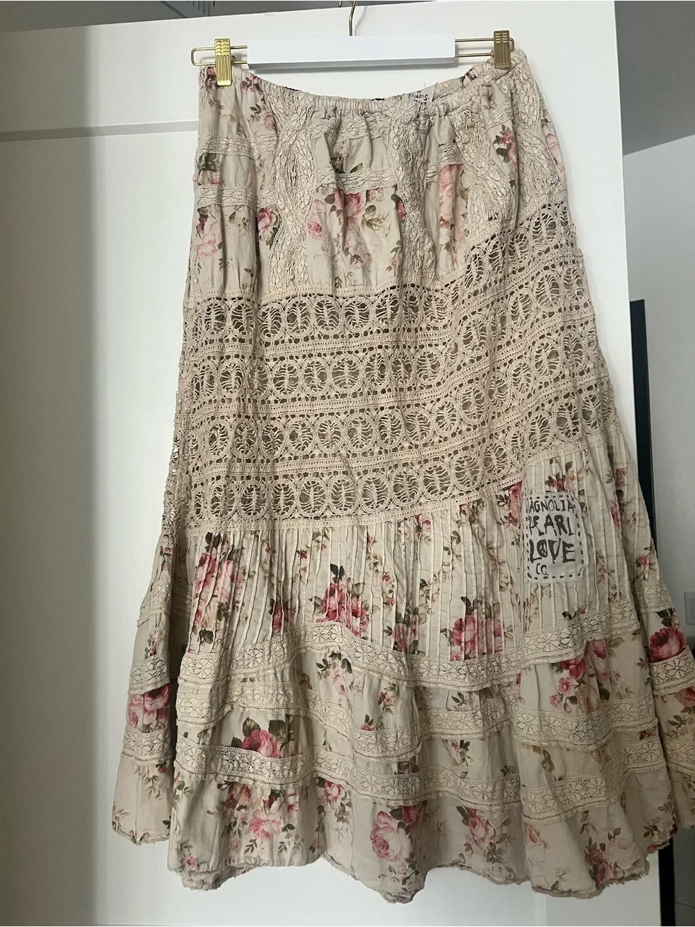 Magnolia Pearl Cream Floral Maxi Skirt Ada Lovelace Skirt